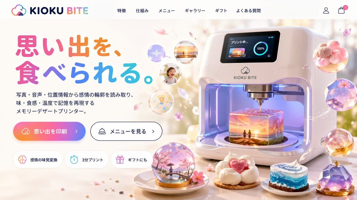 Futuristic 3D Food Printer Landing Page preview image 1