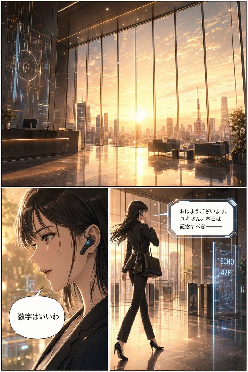 Futuristic Corporate 3-Panel Manga Page preview image 1