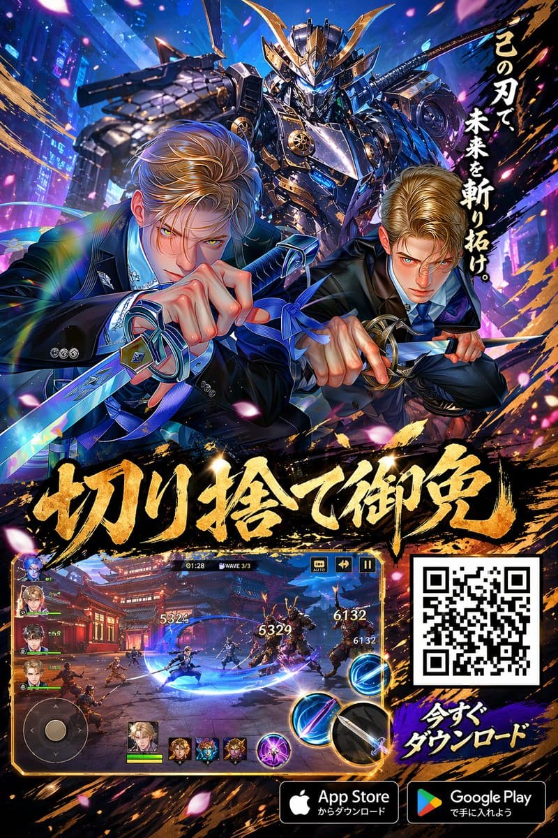 Anime Samurai Game Ad Poster preview image 1
