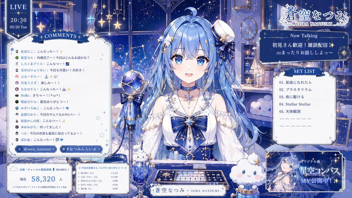 Celestial VTuber Livestream Overlay preview image 1