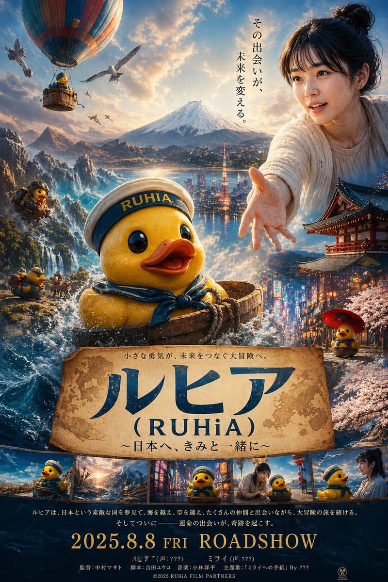 Rubber duck adventure movie poster prompt preview image 1