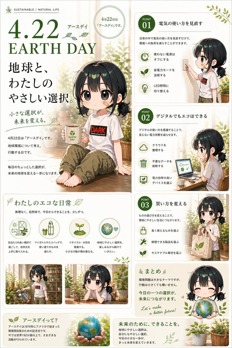 Japanese Earth Day Anime Poster preview image 1