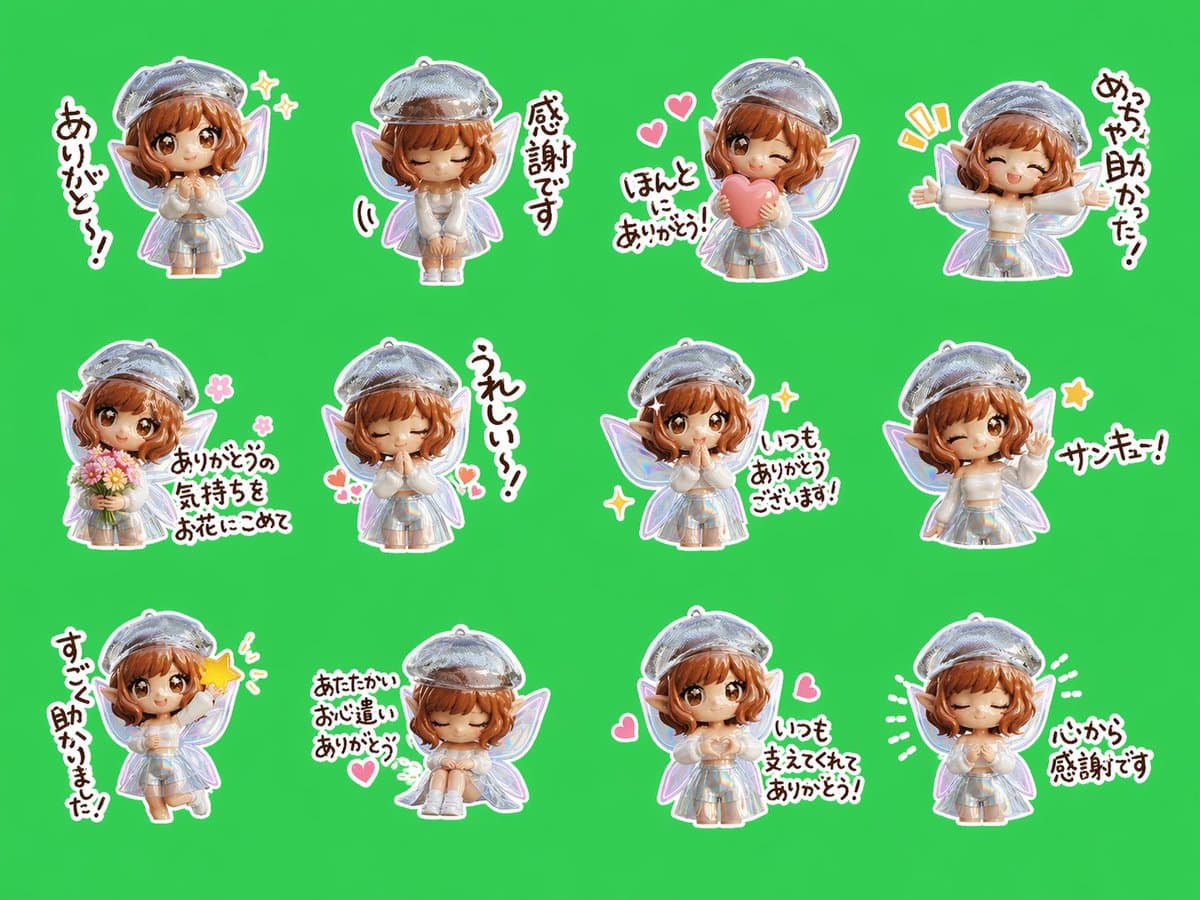 Chibi Fairy Thank-You Sticker Sheet preview image 1