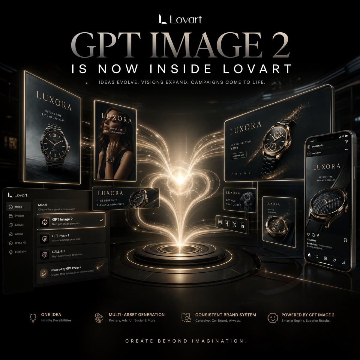 Luxury AI Campaign Launch Poster preview image 1
