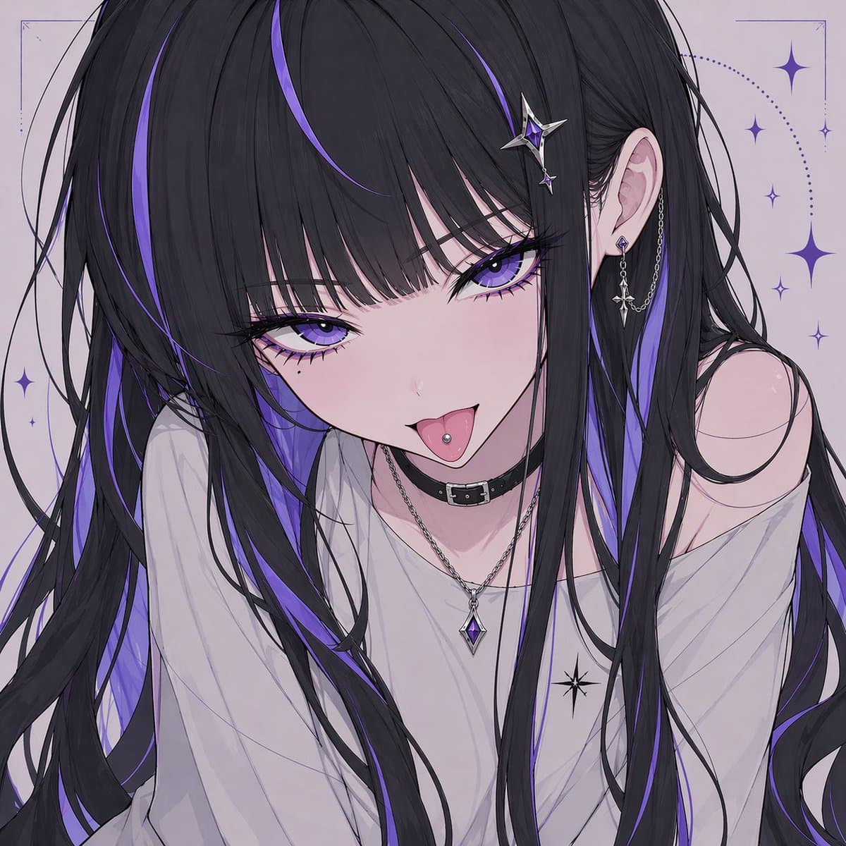 Censored Gothic Anime Girl Portrait preview image 1