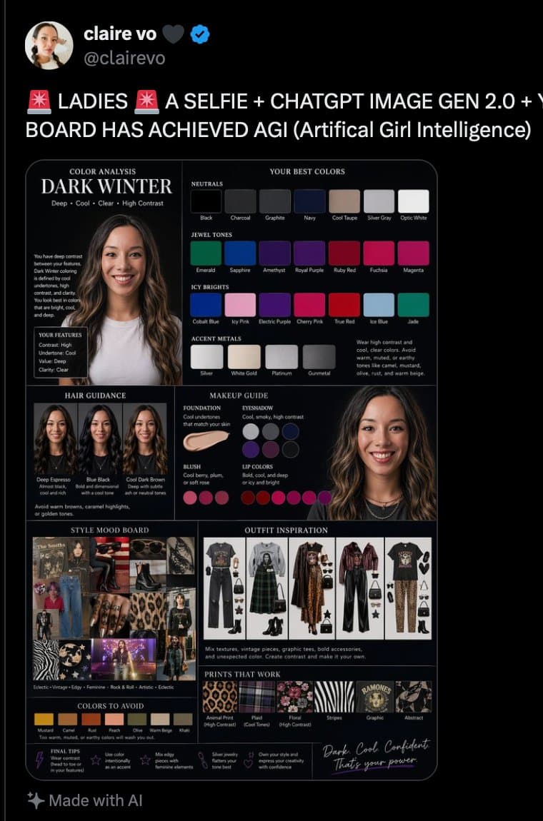 Dark Winter Color Analysis Tweet preview image 1