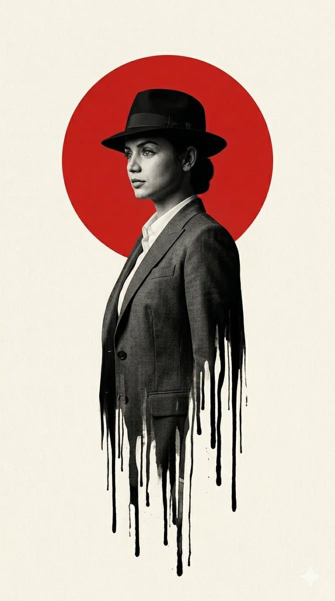 Noir Man With Red Sun Poster preview image 1