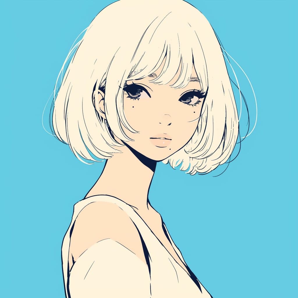 Minimalist Anime Girl Side Profile preview image 1