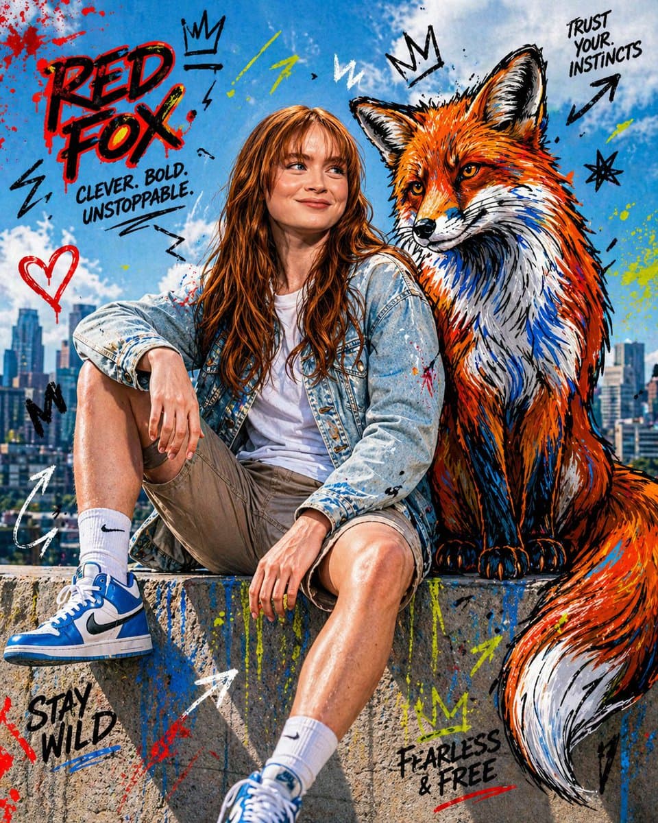 Mixed-Media Editorial Shot with Cartoon Character preview image 2