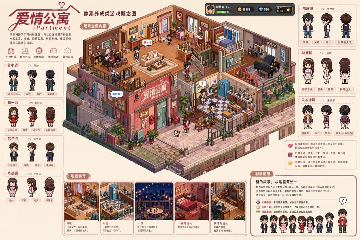 Pixel art game concept prompt preview image 1