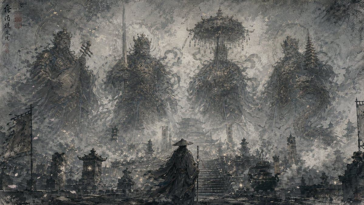 Eastern Ink Fantasy Illustration preview image 1