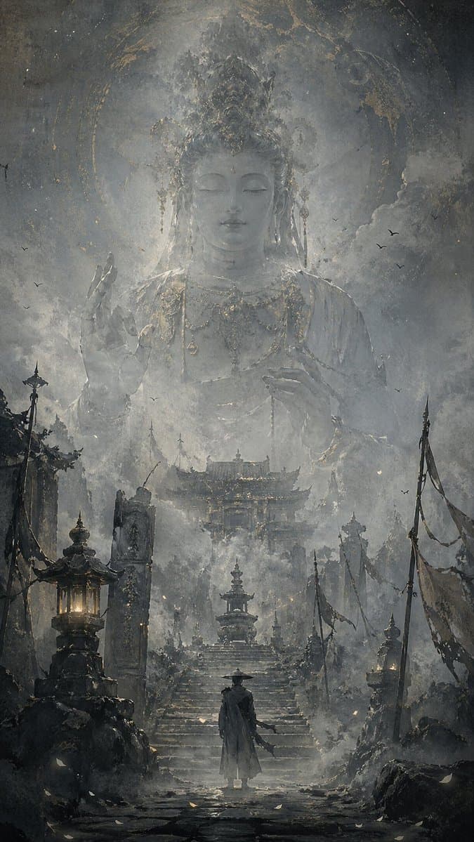 Eastern Ink Fantasy Illustration preview image 2