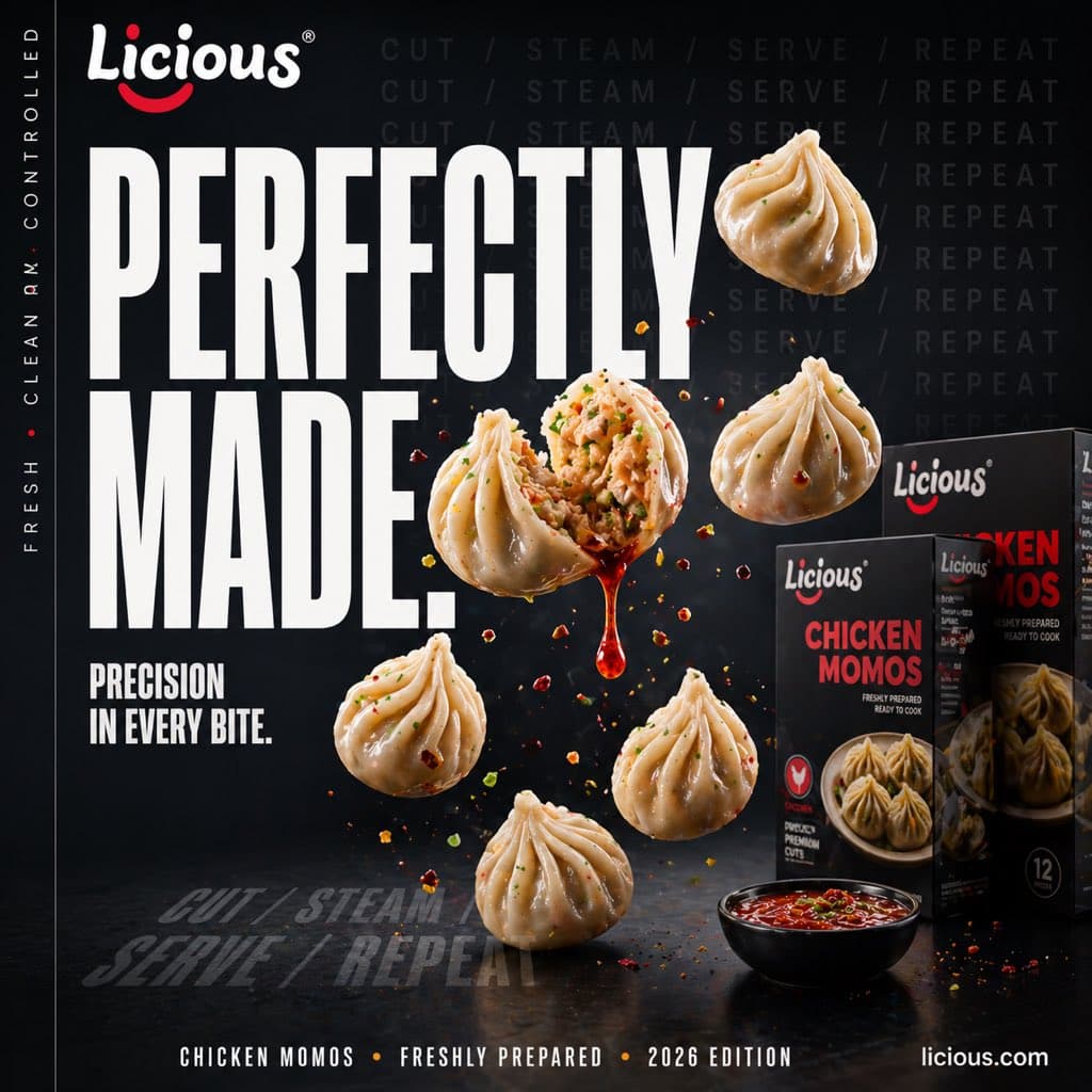 Cinematic Chicken Momos Ad Poster preview image 1
