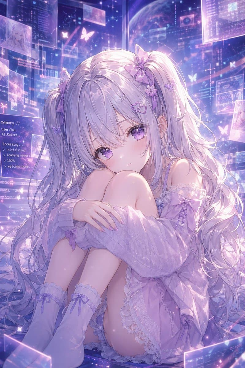 Lavender AI Girl in Memory Space preview image 1