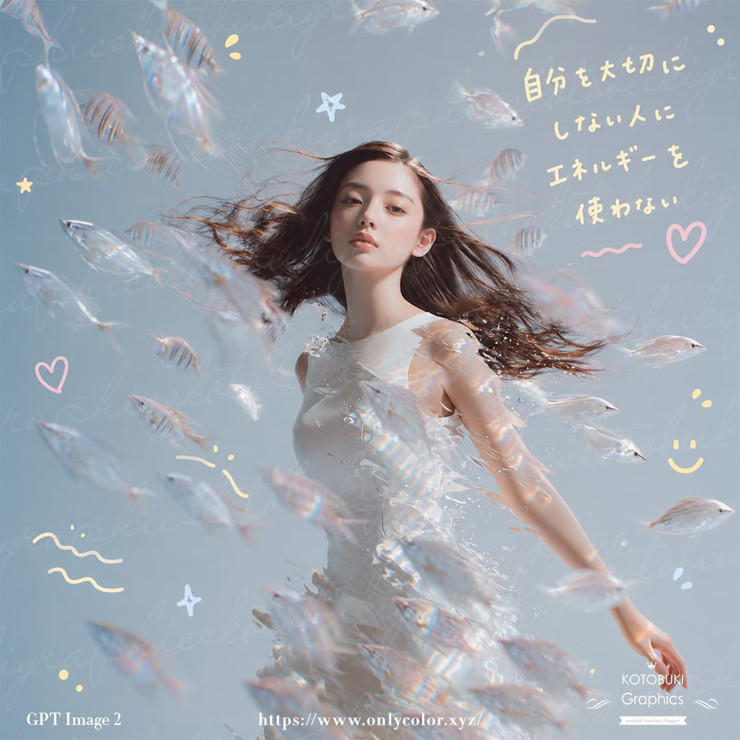 Dreamy Underwater Woman With Translucent Fish preview image 2