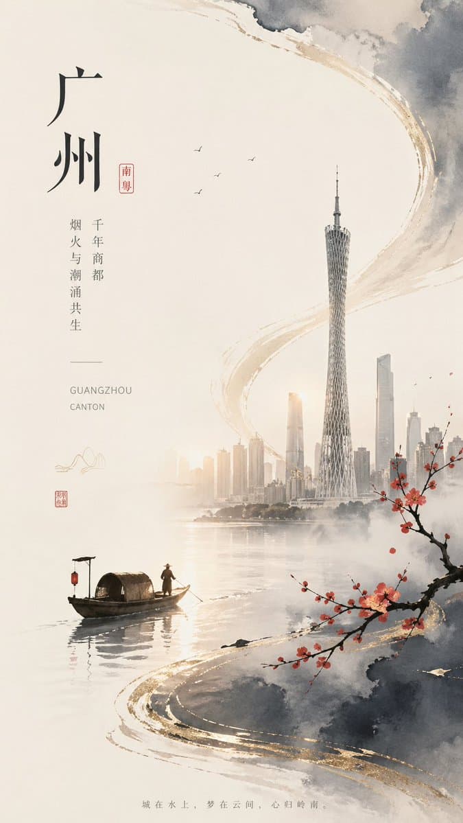 Guangzhou Ink-Wash City Poster preview image 1