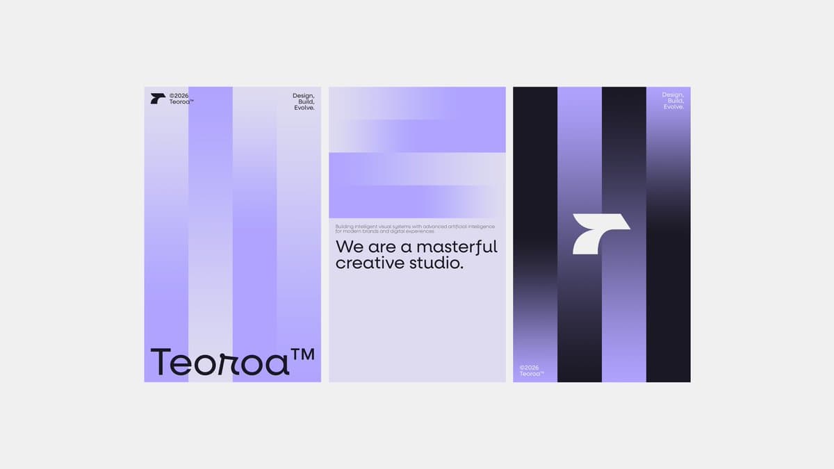 Minimalist Purple Brand Poster Triptych preview image 1