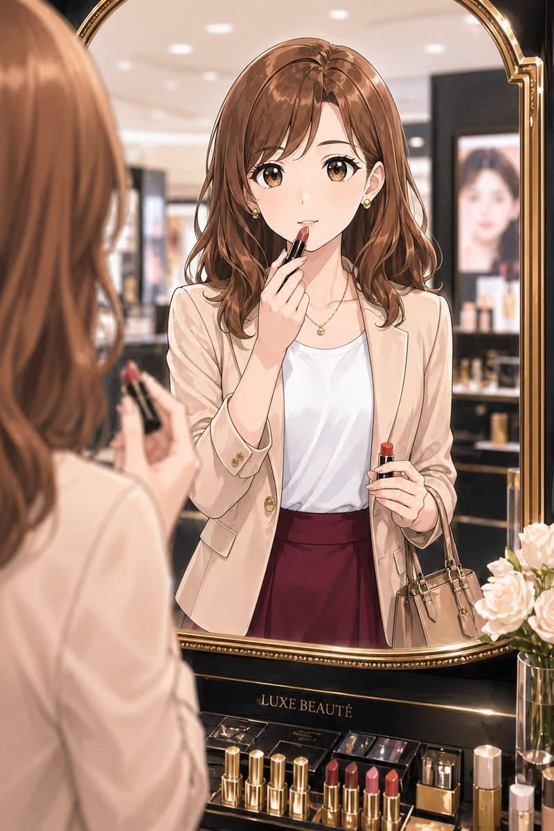 Elegant Office Lady at Beauty Counter preview image 1