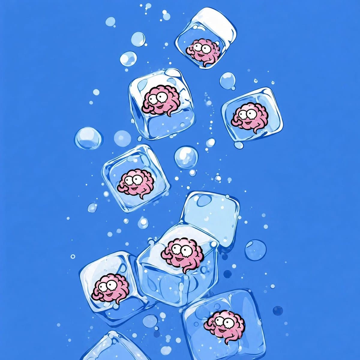 Cute Brains Frozen in Ice Cubes preview image 1
