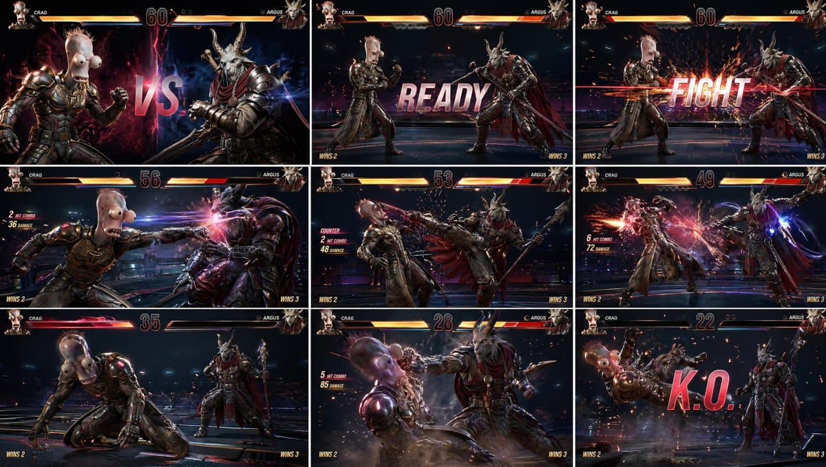 AAA Fighting Game Storyboard Grid preview image 1