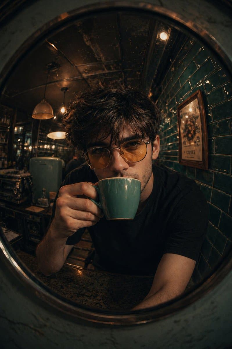 Retro Café Fish-eye Lens Portrait preview image 1
