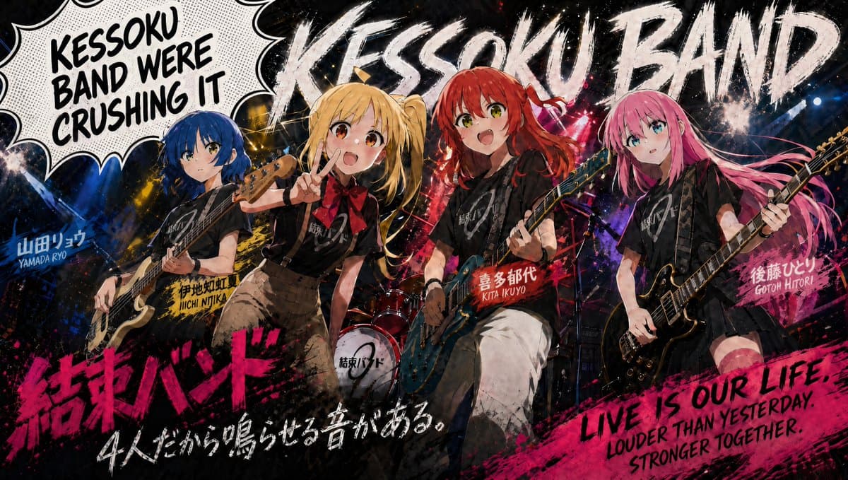 Kessoku Band Gritty Anime Poster preview image 1
