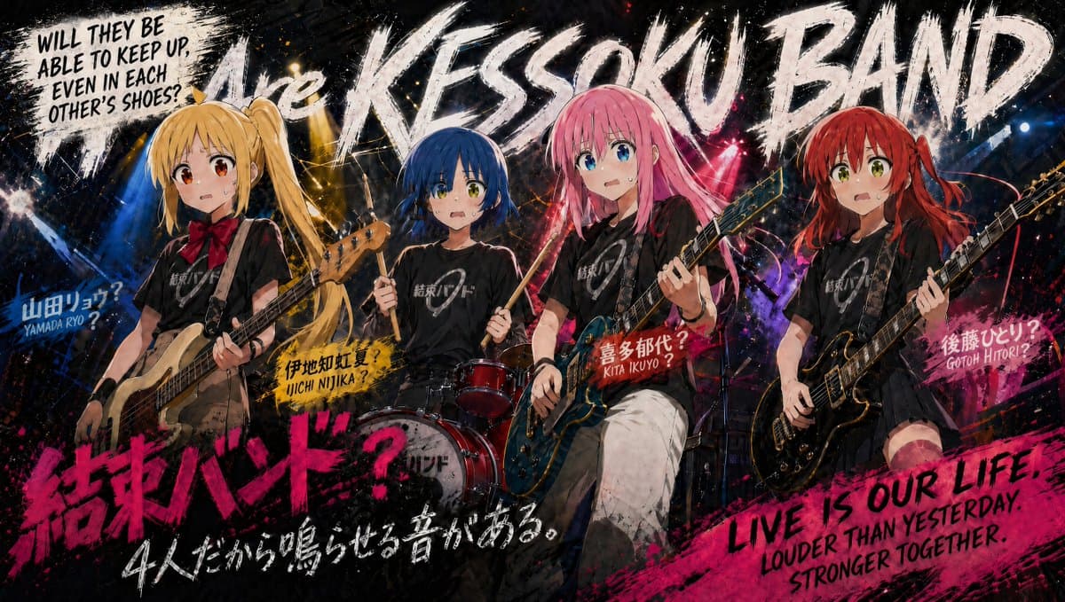 Kessoku Band Gritty Anime Poster preview image 2