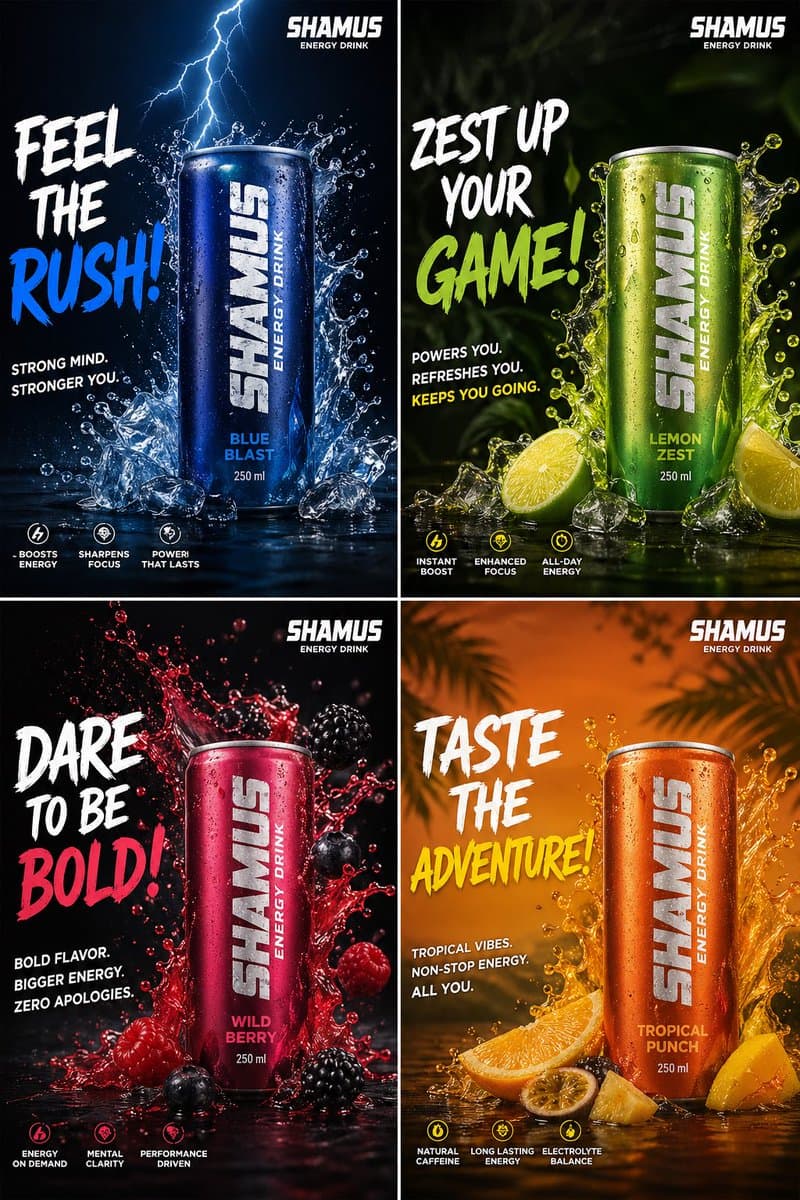 Energy Drink Brand Instagram Creatives preview image 1