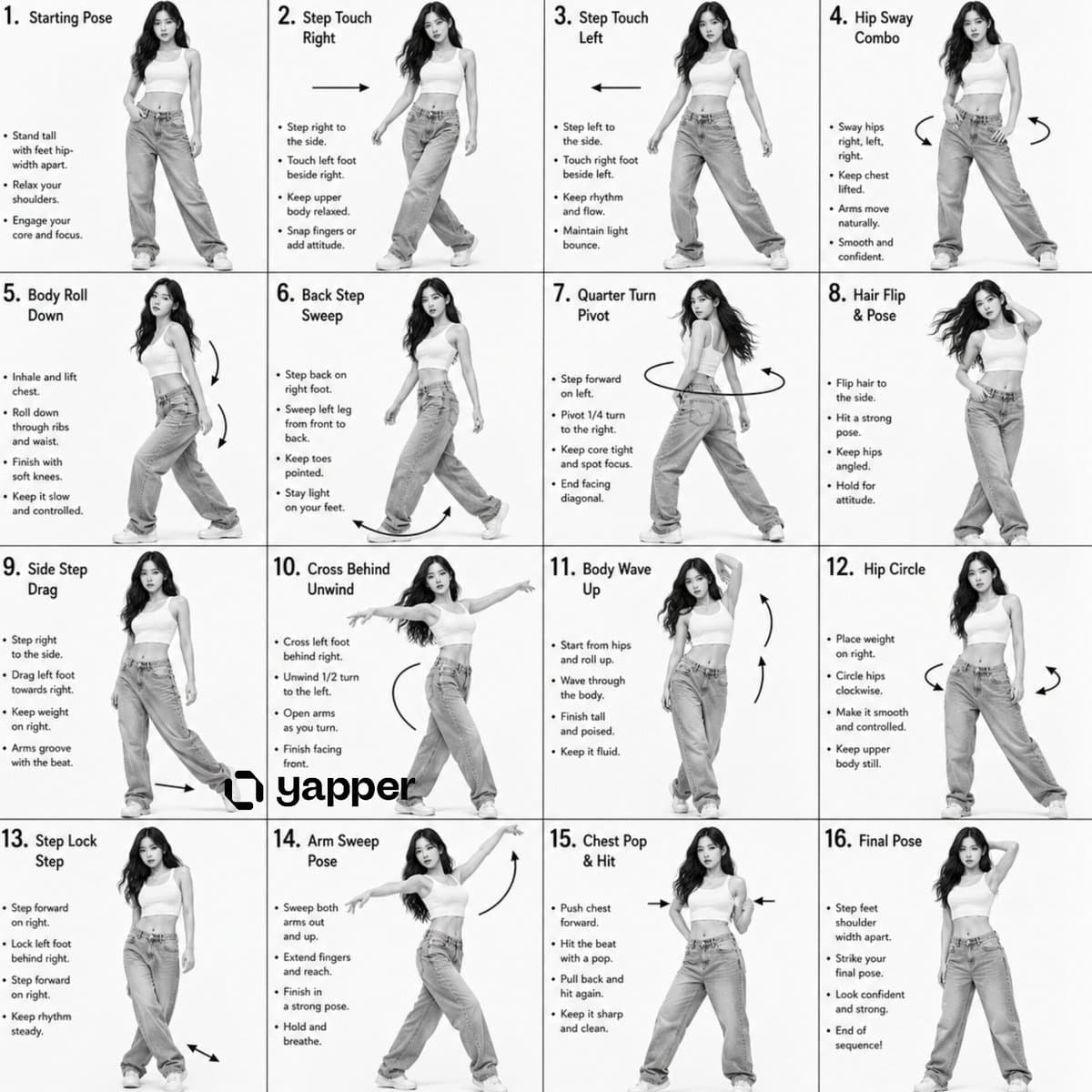 K-Pop Choreography Instruction Sheet preview image 1