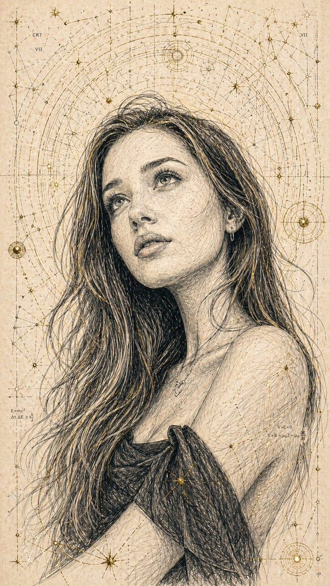 Technical Ink Sketch Portrait preview image 2