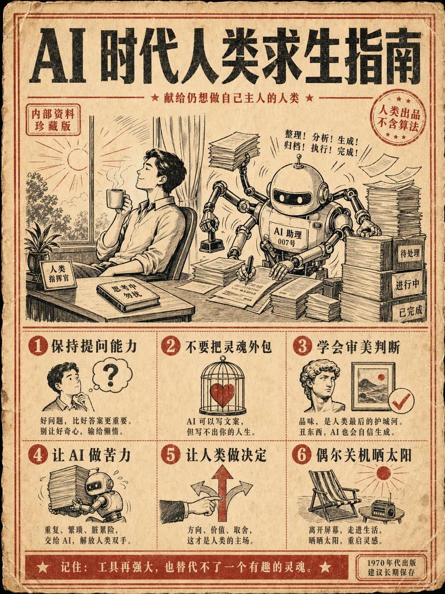 Retro AI Survival Guide Poster preview image 1