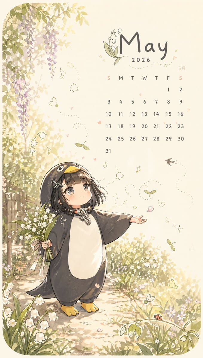 Whimsical May Spring Calendar preview image 1