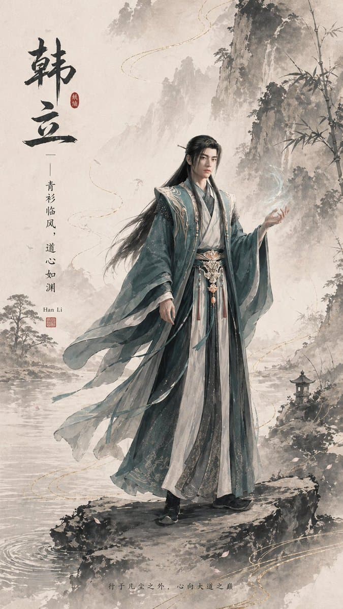 Ink-Wash Han Li Character Poster preview image 1