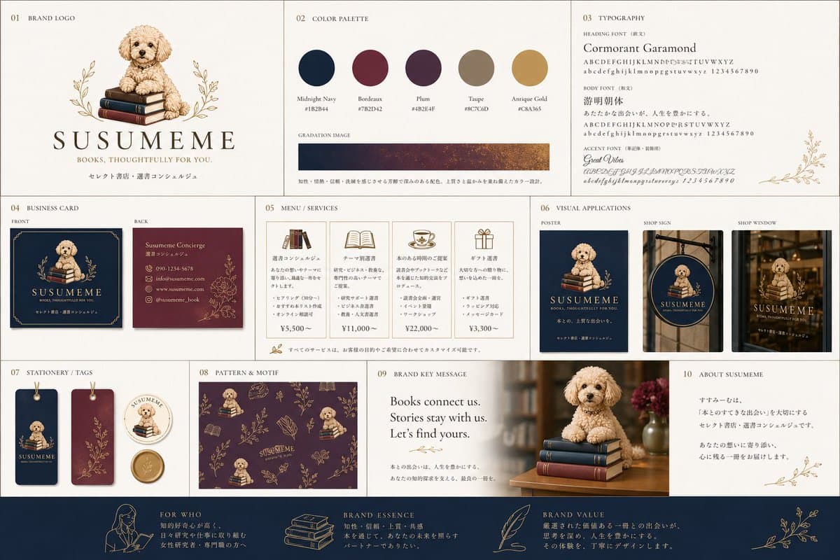 Bookstore Brand Board with Poodle Mascot preview image 2