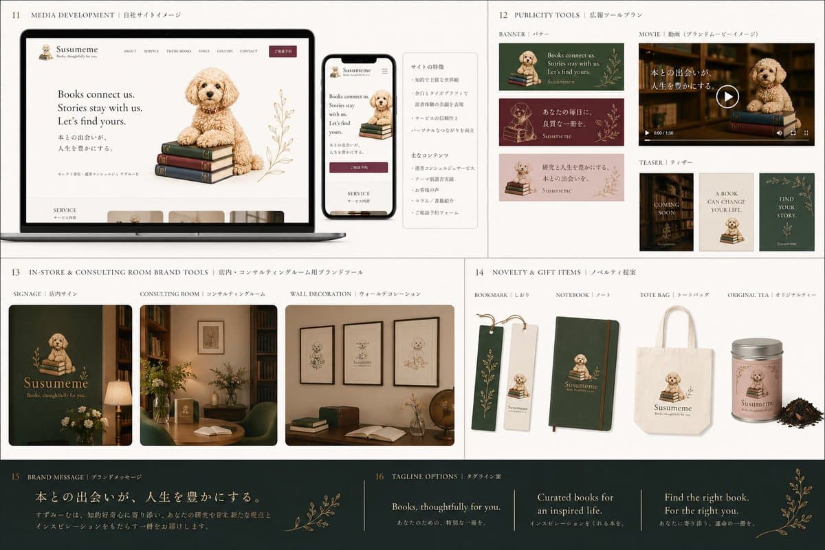 Bookstore Brand Board with Poodle Mascot preview image 3