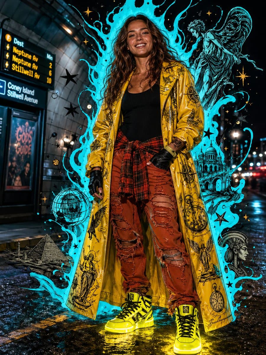 Afrofuturist Streetwear Editorial Portrait preview image 1
