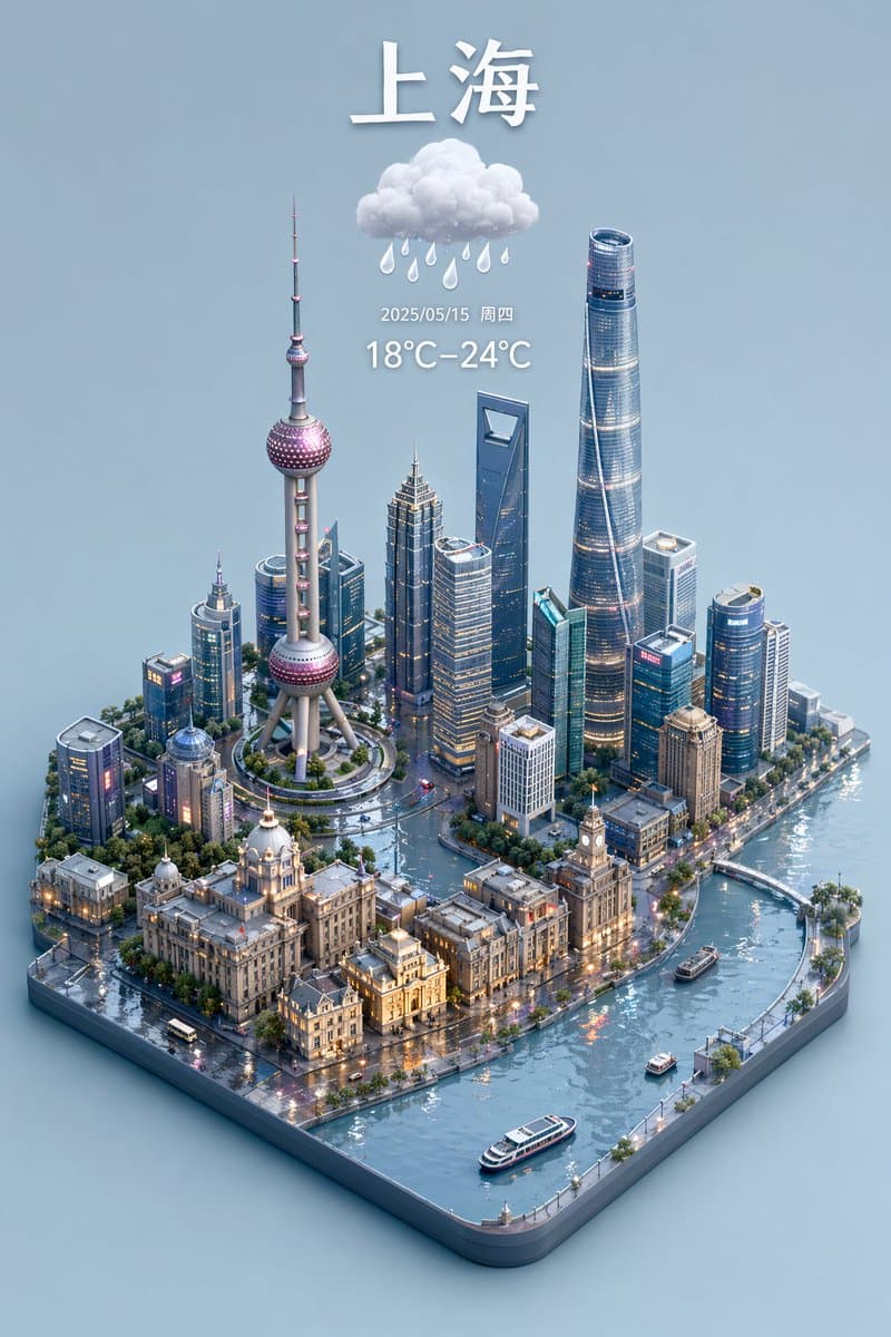 3D Isometric Miniature City Weather Map preview image 1