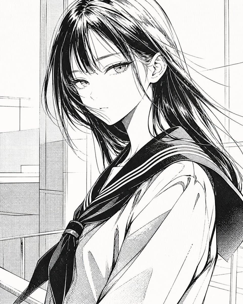 Censored Manga Schoolgirl Portrait preview image 1