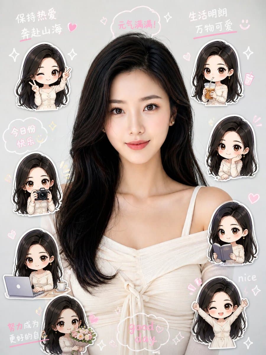 Chibi Mini-Me Scrapbook Portrait preview image 2