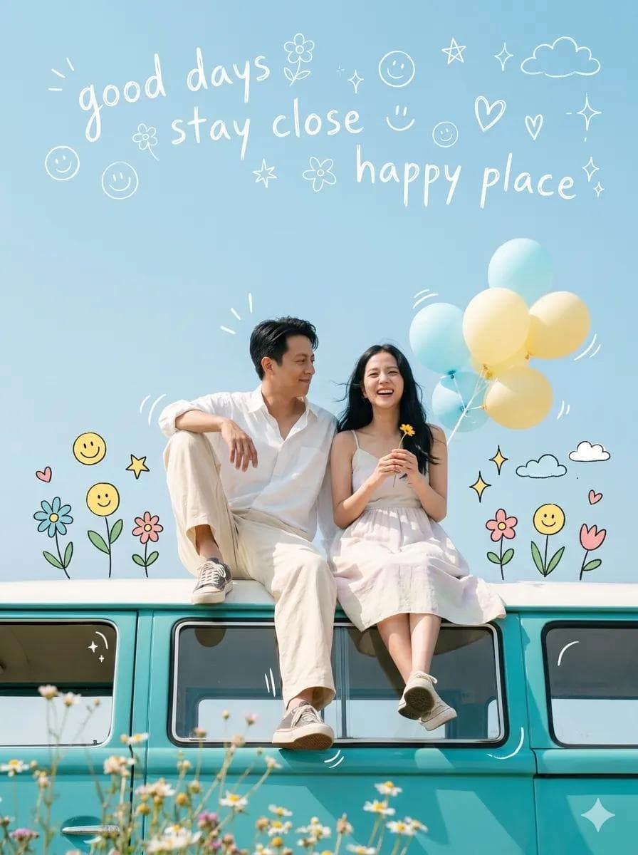 Dreamy Couple on Turquoise Van preview image 2
