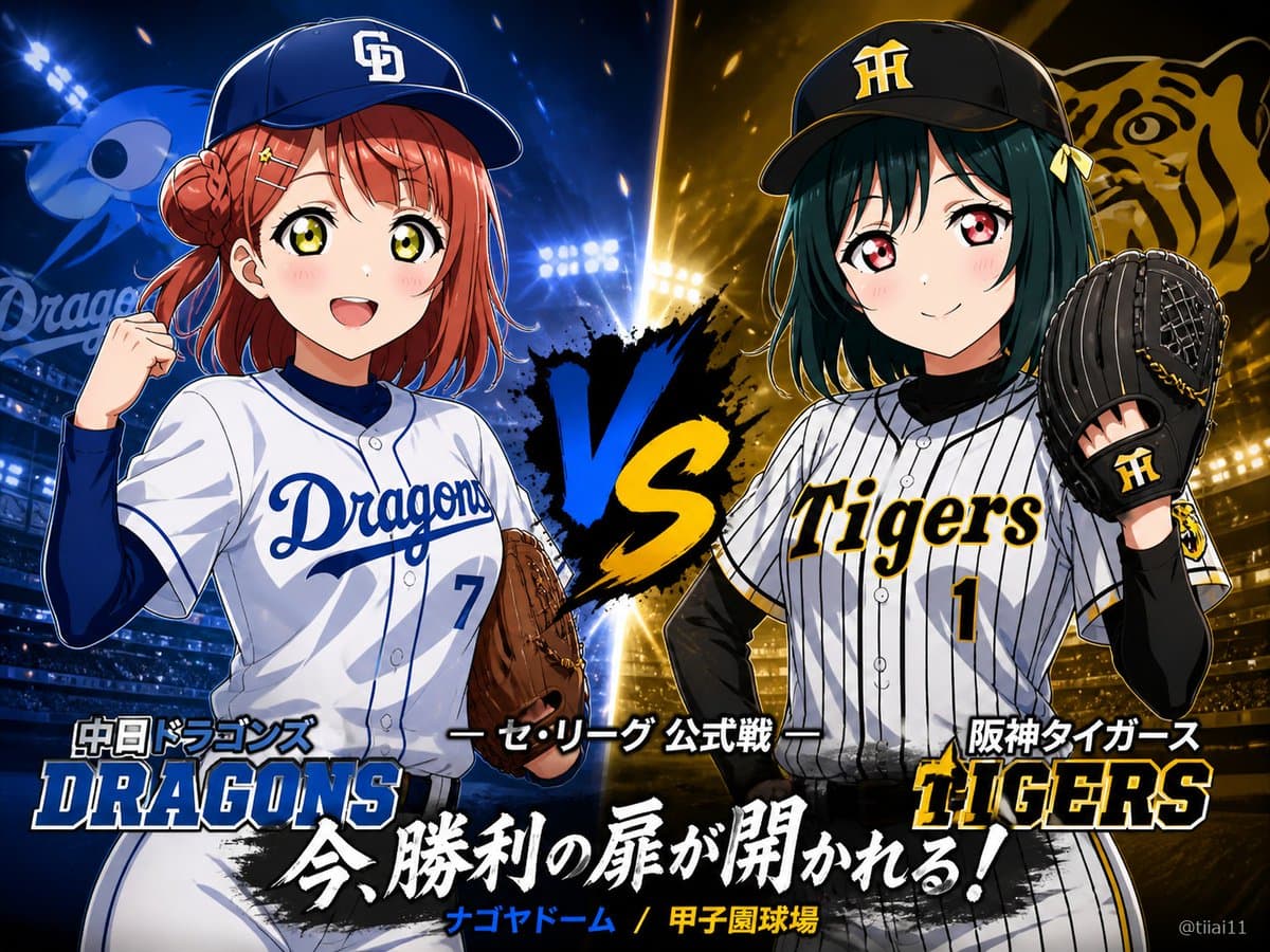 Anime Baseball Rivalry Poster preview image 1