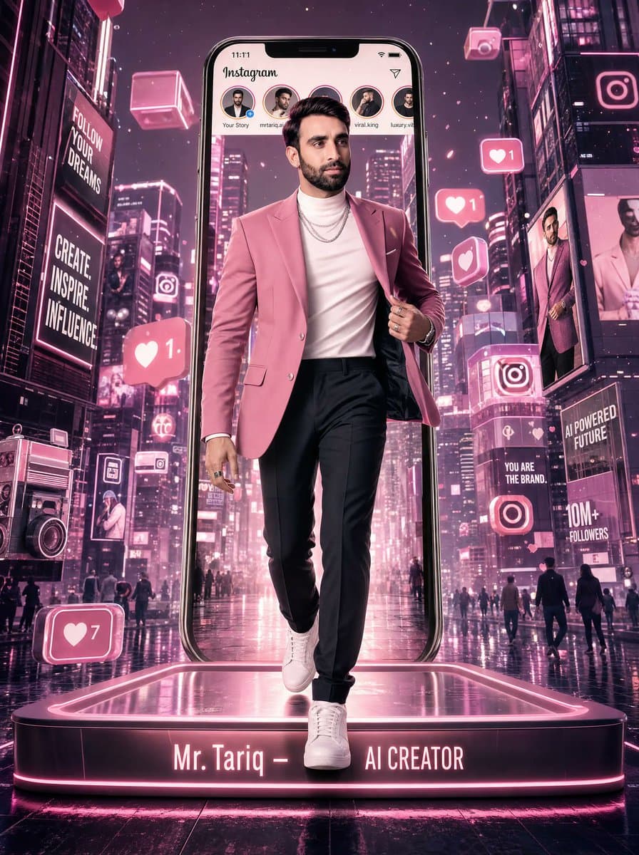 Neon Instagram AI Creator Poster preview image 1