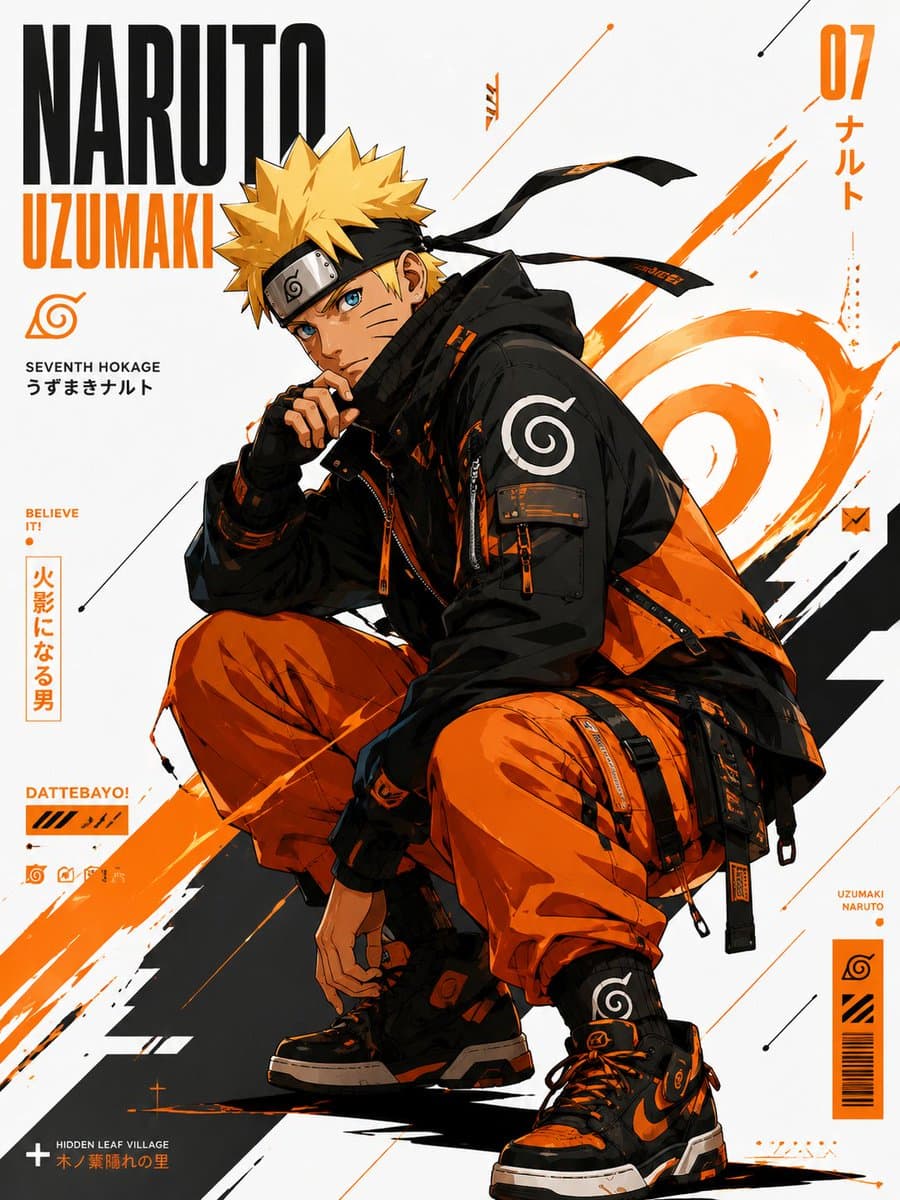 Anime Techwear Character Poster preview image 4
