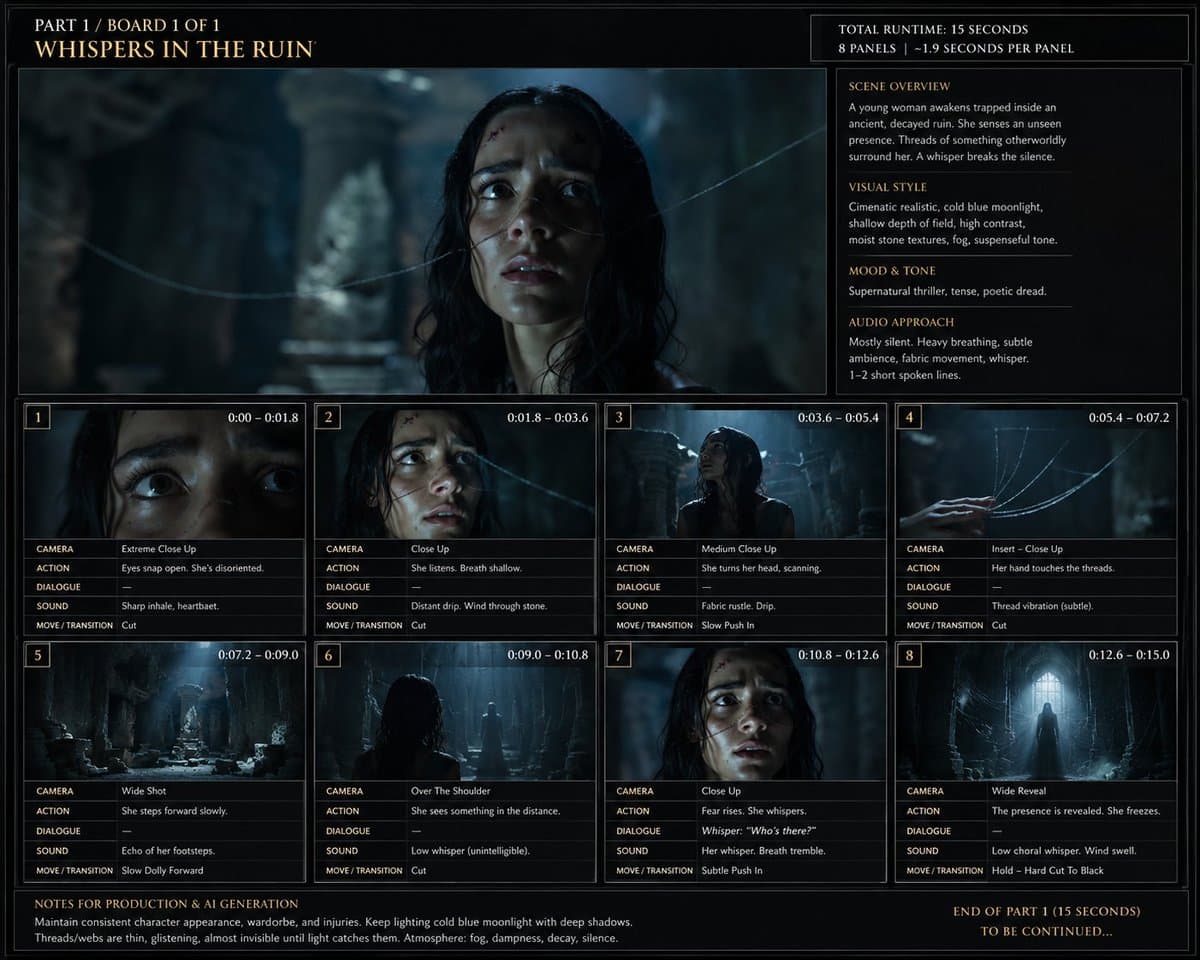 Whispers in the Ruin Storyboard preview image 1