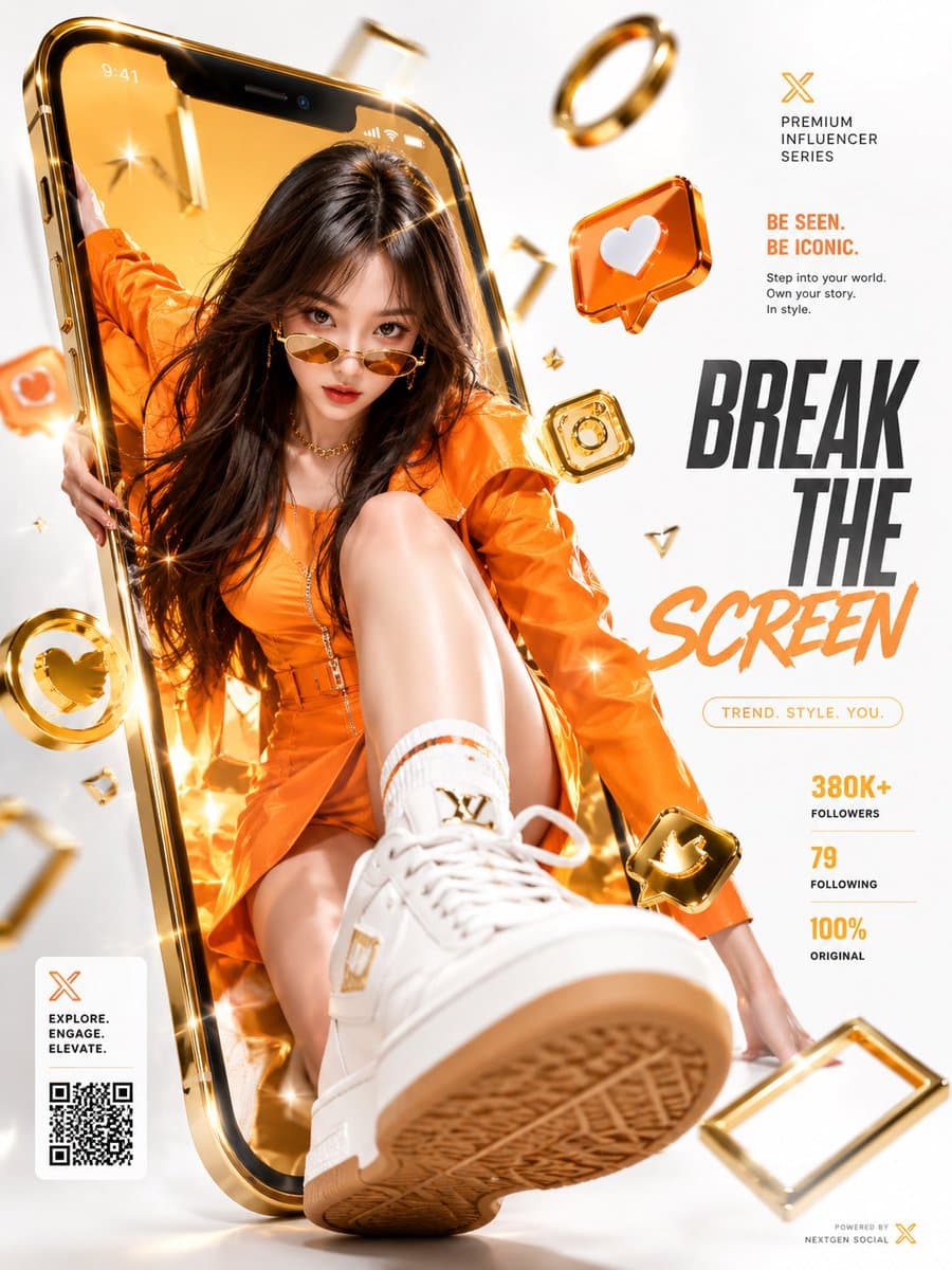 3D Screen Burst Fashion Ad preview image 1