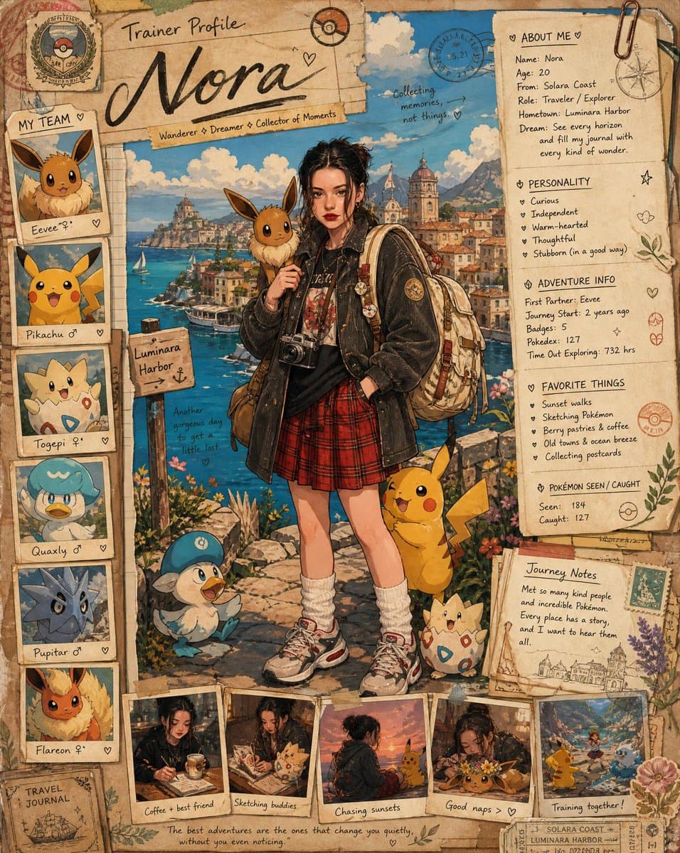 Pokemon Trainer Profile Journal Poster preview image 2