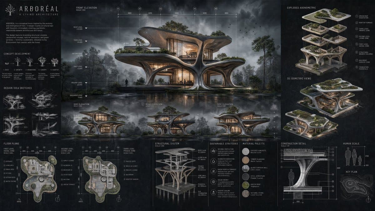 Arboreal Architecture Presentation Board preview image 1