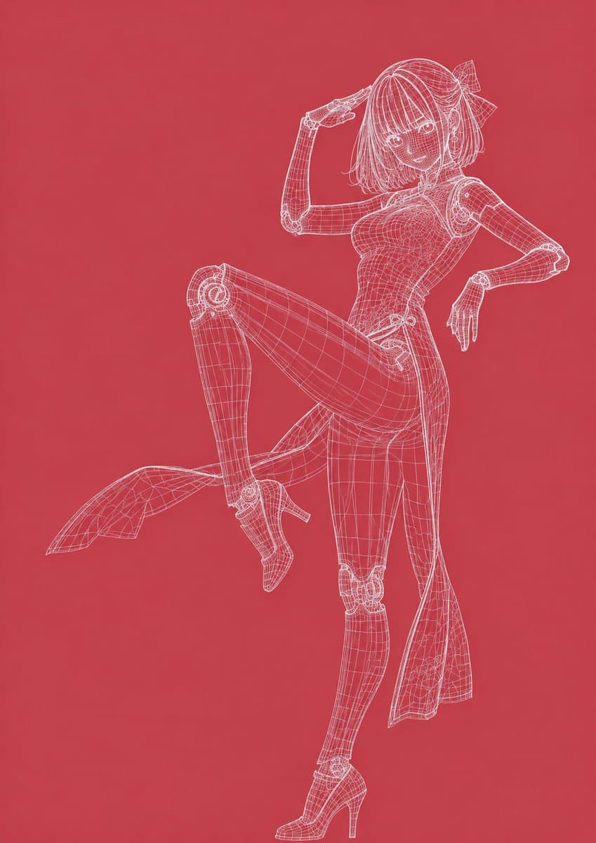 3D Wireframe Illustration Transformation preview image 2