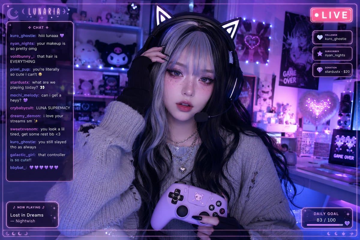Aesthetic Gamer Girl Streamer preview image 1