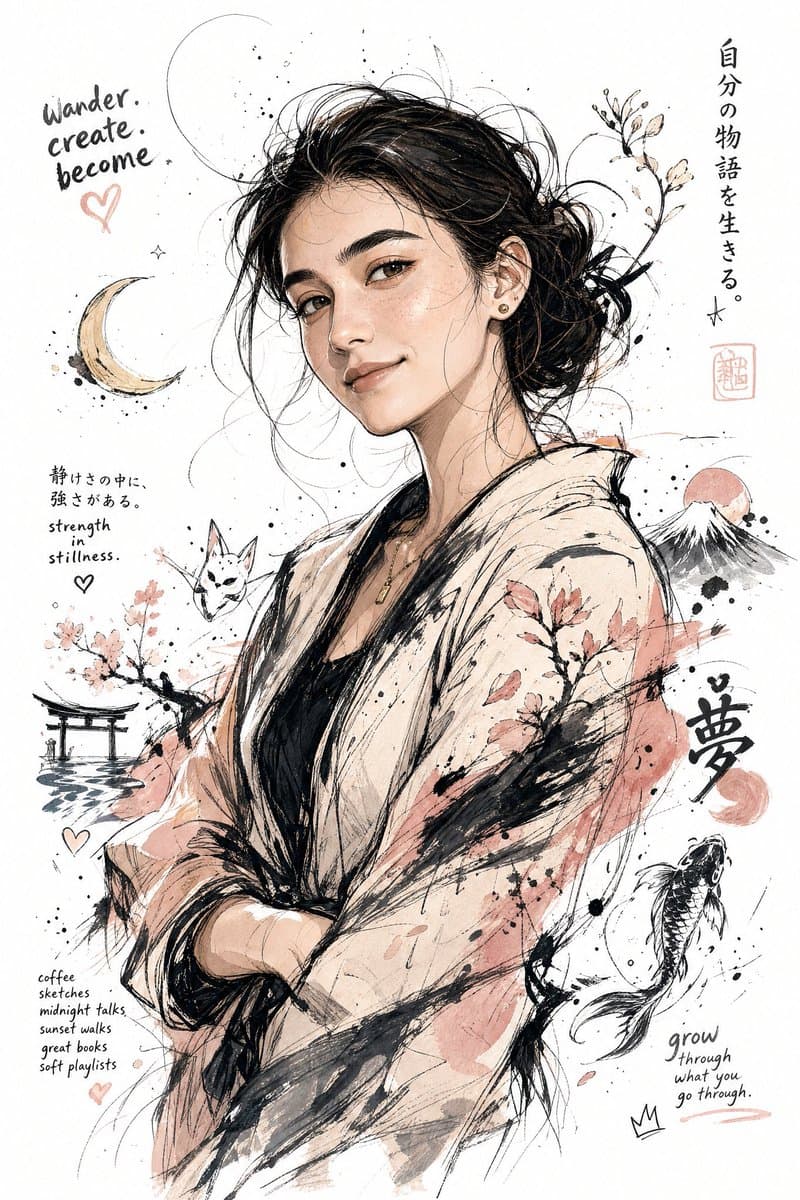 Japanese Ink Splatter Comic Illustration preview image 1